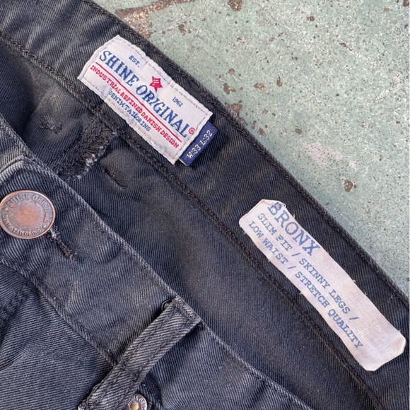 Shine Original black mens jeans 33x32 slim fit - Picture 5 of 12